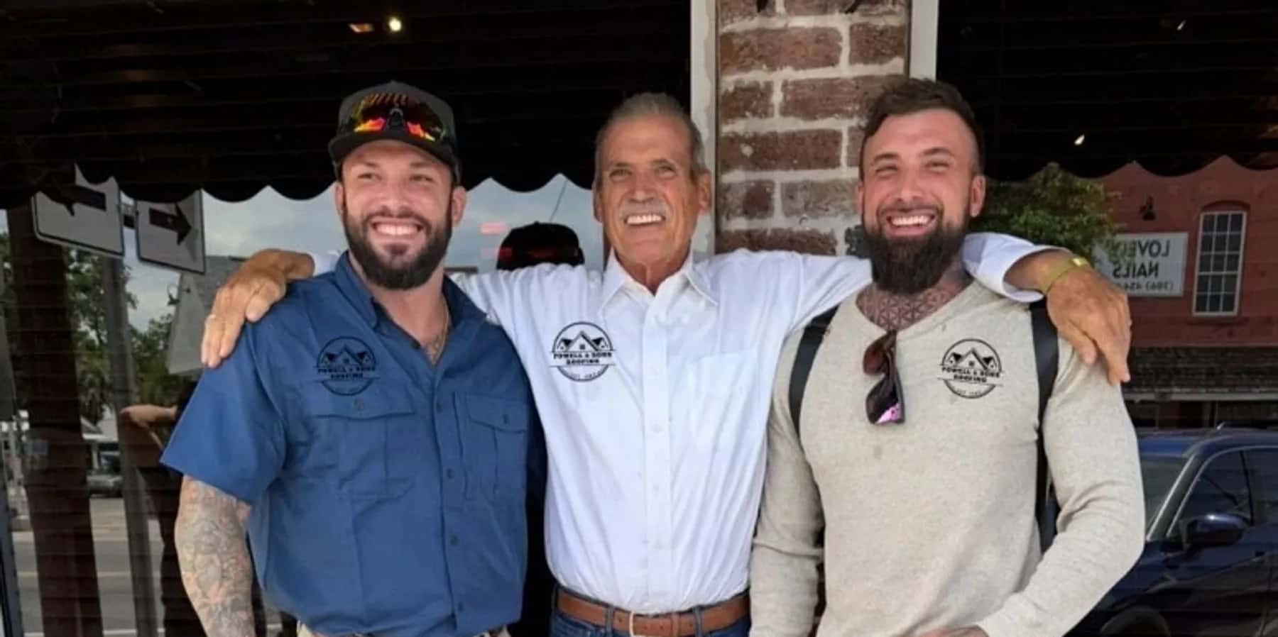 Three members of the Powell roofing family